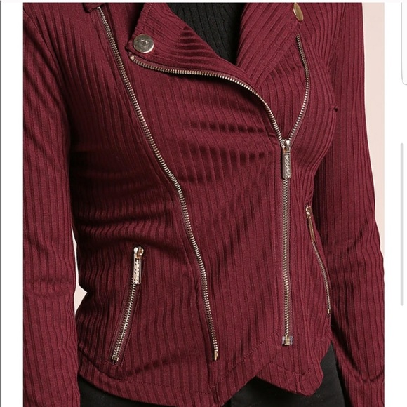 ♦️ LAST Burgundy Ribbed Zip Military Jacket - Picture 6 of 6